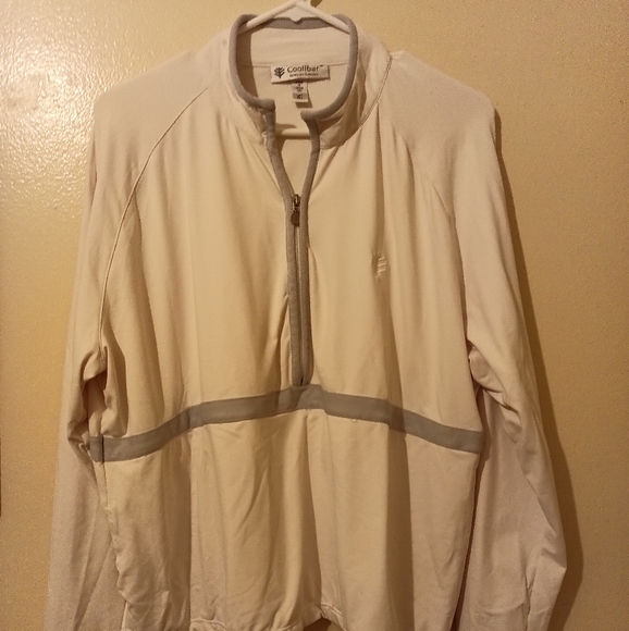 Coolibar XXL spf 50 men's pullover sweatshirt white - Picture 1 of 4